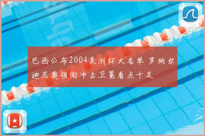 巴西公布2004美洲杯大名单 罗纳尔迪尼奥领衔冲击卫冕看点十足
